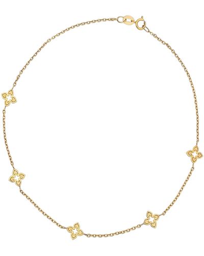 CANDELA JEWELRY 10k Yellow Gold Flower Station Necklace - White