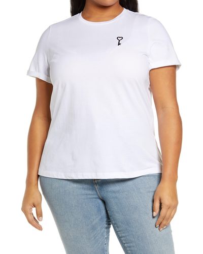 Vero Moda Elas Heart Key Cotton T-shirt - White
