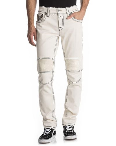 Rock Revival Biker Moto Jeans - White