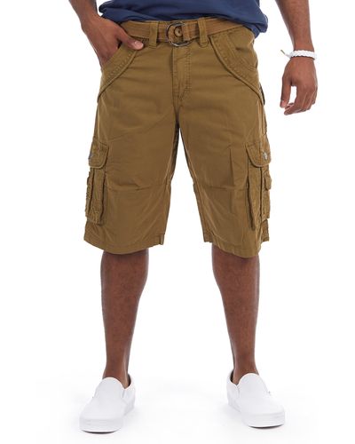 Xray Jeans Belted Bermuda Cargo Shorts - Natural