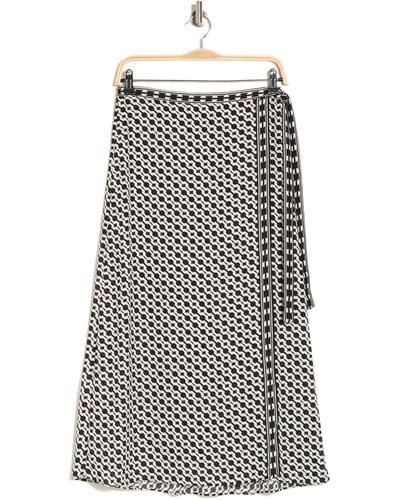 Max Studio Wrap A-line Midi Skirt - Gray