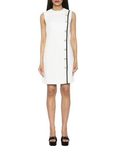 Alexia Admor Stripe Detail Sleeveless Shift Dress - White