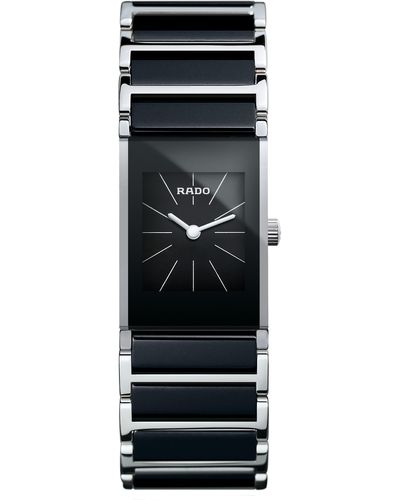 Rado Integral Rectangle Stainless Steel Bracelet Watch - Black