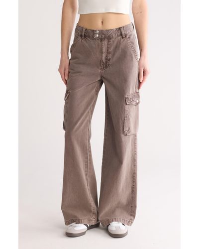 PacSun Mid Rise Baggy Cargo Jeans - Brown