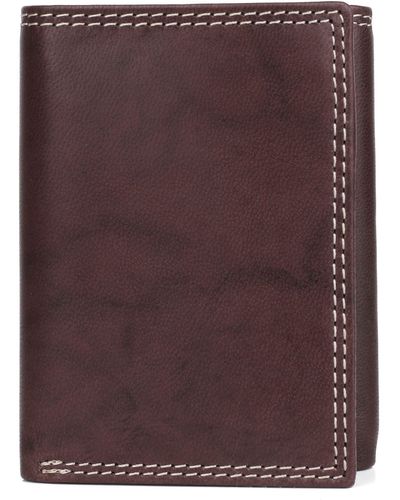 Buxton Three-fold Leather Wallet - Brown