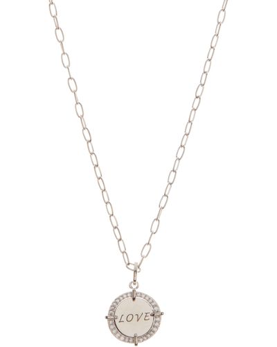 Nadri Love Medallion Pendant Necklace - White