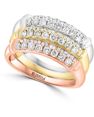 Effy 14k Gold Diamond Stack Ring - White