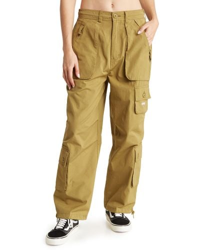 Obey Raine Cotton Utility Cargo Pants - Yellow