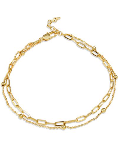 Savvy Cie Jewels 18k Gold Plated Layered Chain Anklet - Yellow