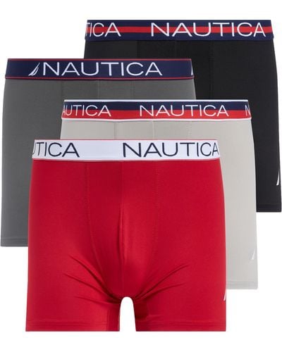 Nautica Limited Edition 4-pack Microfiber Stretch Trunks - Red