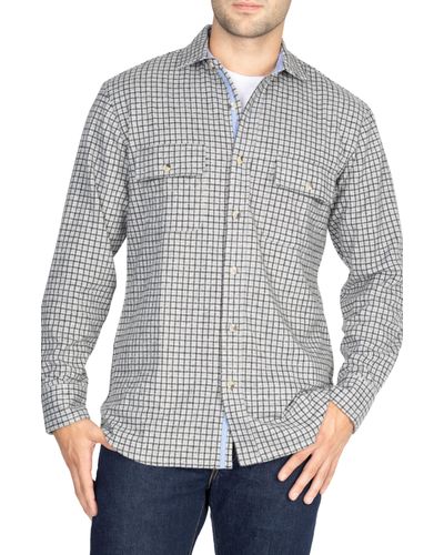 Tailorbyrd Gray Plaid Patterned Sweater Shirt