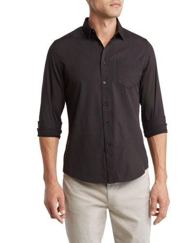 Report Collection Recycled 4-way Solid Sport Shirt - Black