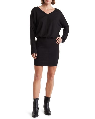 Go Couture Long Sleeve Sweater Dress - Black