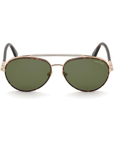 Tom Ford 62mm Pilot Sunglasses - Green
