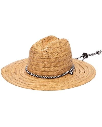 San Diego Hat Braided Straw Lifeguard Hat - Natural