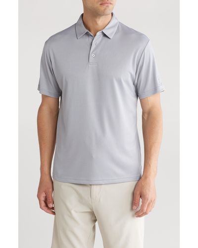 PGA TOUR Short Sleeve Micro Jacquard Polo - Gray