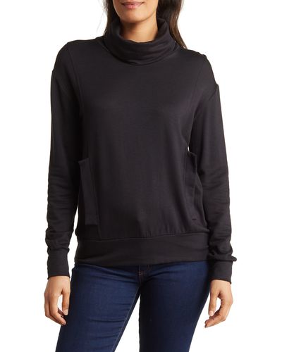 Go Couture Turtleneck Banded Sweater - Black
