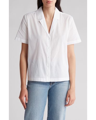 Melrose and Market Femme Cotton Camp Shirt - White