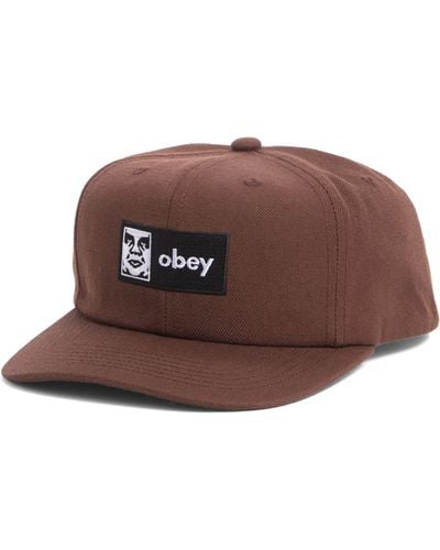 Obey Case Classic Snapback Cap - Brown