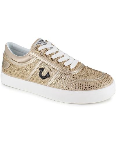 True Religion Court Embellished Sneaker In Gold Fabric At Nordstrom Rack - Metallic