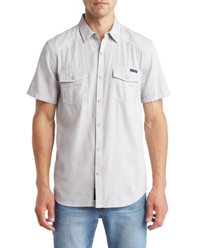 Lucky Brand Western Workwear Short Sleeve Shirt - White