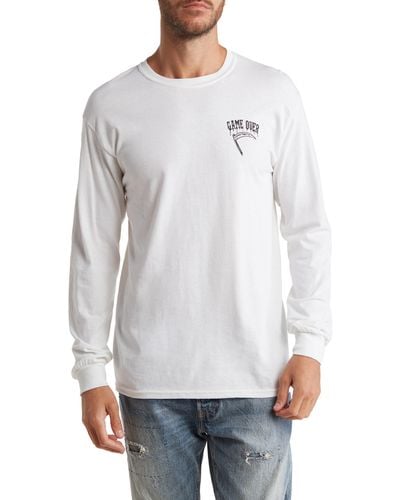 Retrofit Game Over Long Sleeve Graphic T-shirt - Gray