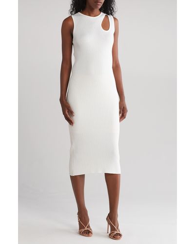 Lucy Paris Taurus Knit Body-con Dress - White