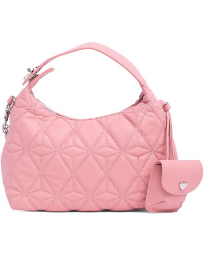 Betsey Johnson Quilted Top Handle Satchel - Pink