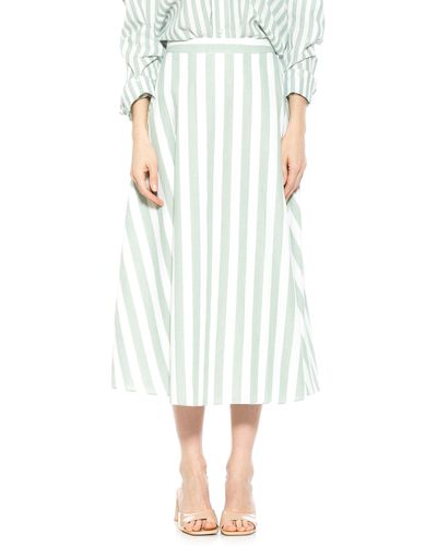 Alexia Admor Brilyn Stripe A-line Linen Skirt - Multicolor