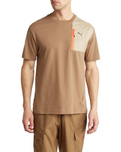 PUMA Open Road Cotton Graphic T-shirt - Brown