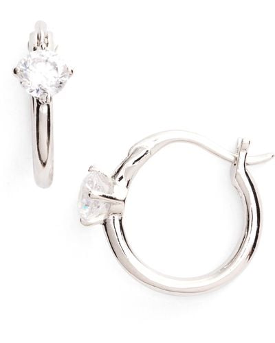 Nadri Jasmine Small Hoop Earrings In Silver At Nordstrom Rack - Metallic
