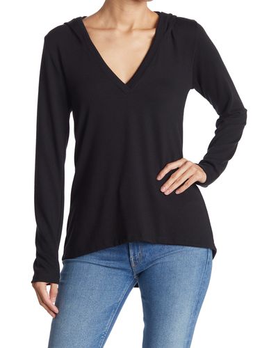 Go Couture Hooded Tunic Sweater - Black