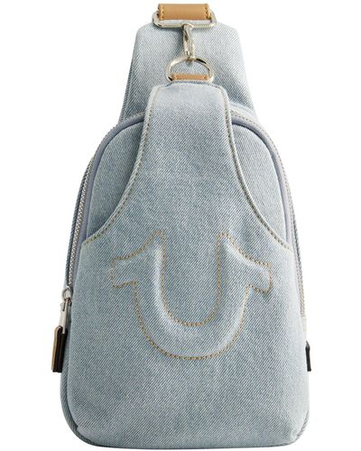 True Religion Horseshoe Stitched Crossbody Bag - Blue
