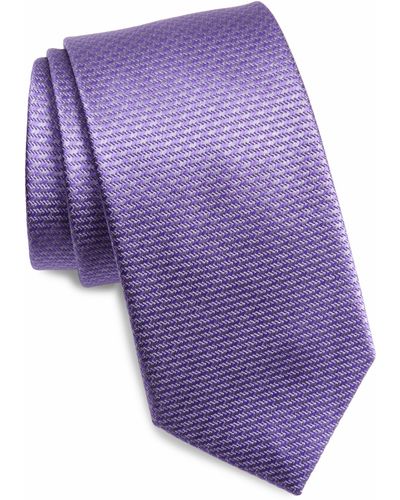 Duchamp Silk Solid Tie - Purple