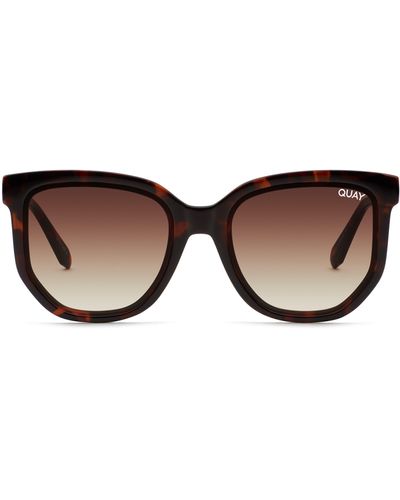 Quay Coffee Run 51mm Polarized Gradient Cat Eye Sunglasses - Brown