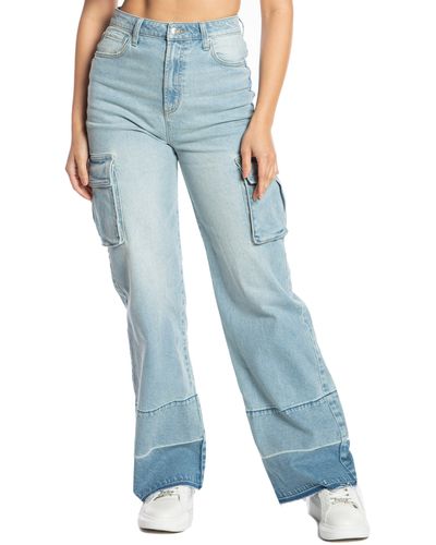 Juicy Couture Loose '90s Wide Leg Cargo Jeans - Blue