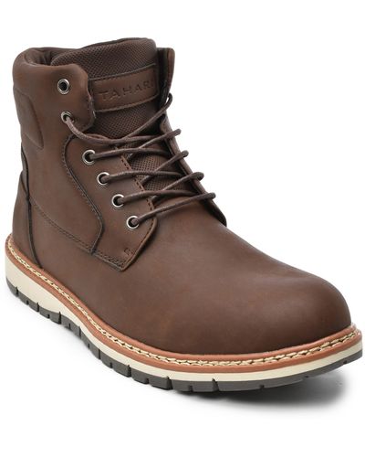 Tahari Lace-up Lug Boot - Brown