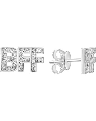 Effy Sterling Silver Diamond Pavé Bff Stud Earrings - Metallic