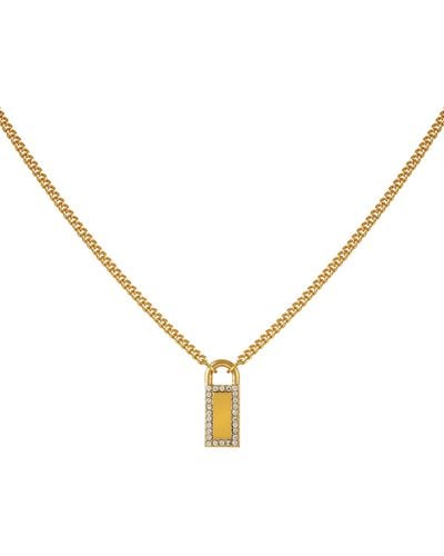 Vince Camuto Lock Pendant Necklace - Metallic