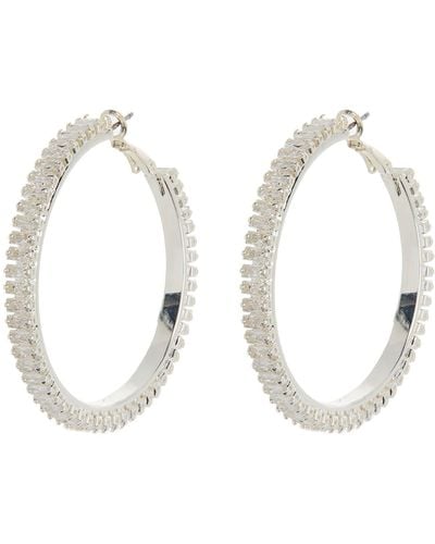 Tasha Crystal Hoop Earrings - White