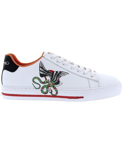 Ed Hardy Snake Sneaker In White At Nordstrom Rack