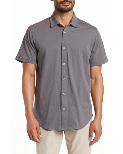 COASTAORO Luxx Solid Short Sleeve Jersey Shirt - Gray
