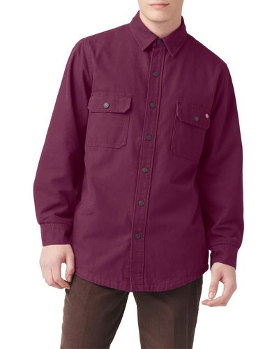 Dickies Duck Flannel Lined Cotton Button-up Shirt - Purple