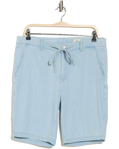 AG Jeans Wells Drawstring Relaxed Tapered Shorts - Blue