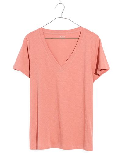 Madewell Whisper Cotton V-neck T-shirt - Pink