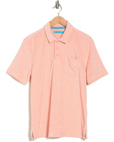 Tori Richard Bungalow Cotton Blend Terry Polo Shirt - Pink