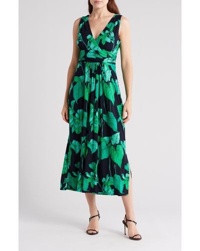 Tommy Hilfiger Island Orchid Jersey Maxi Dress - Green
