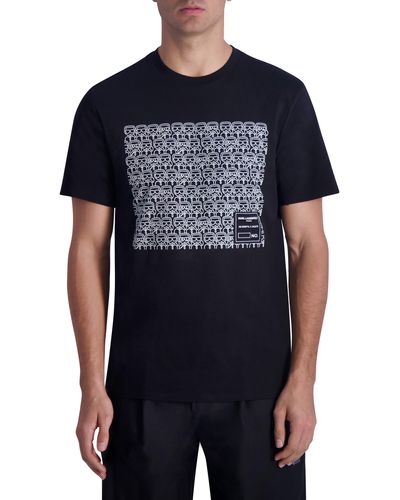 Karl Lagerfeld Square Logo Graphic Print T-shirt - Black