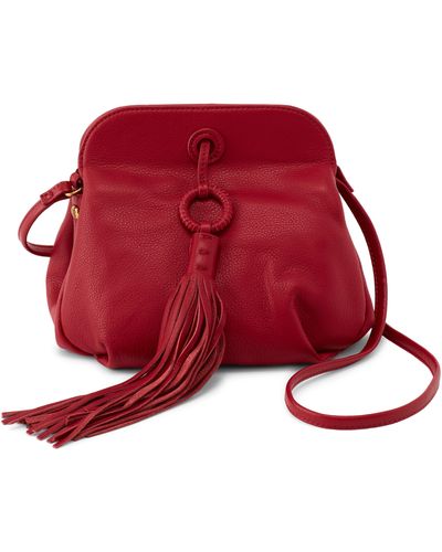 Hobo International Birdy Tassel Leather Crossbody Bag In Scarlet At Nordstrom Rack - Red