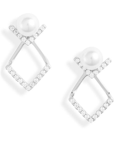 THE KNOTTY ONES Stud Drop Earrings - White